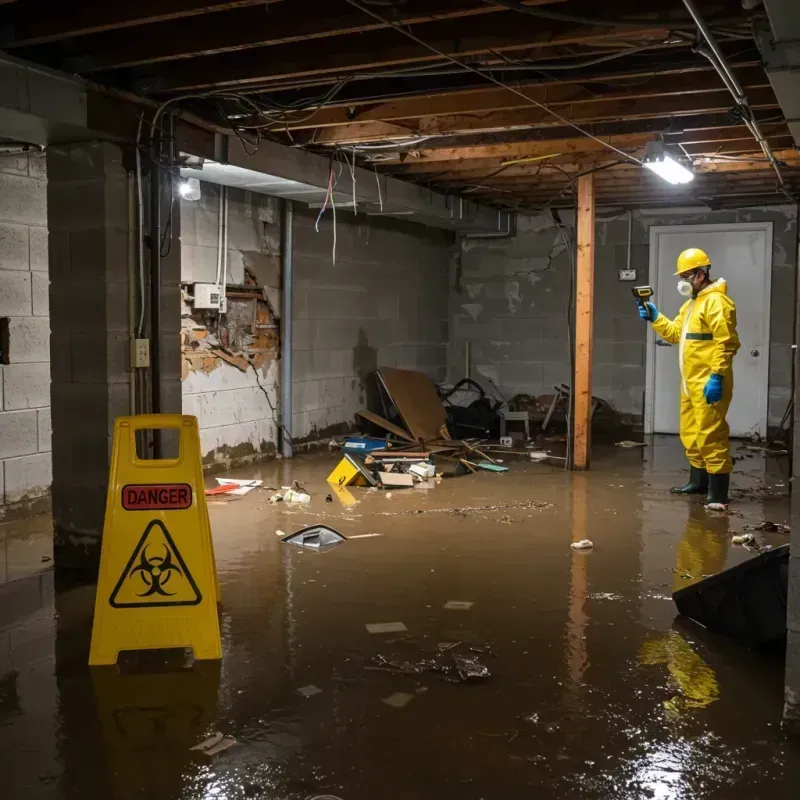 Flooded Basement Electrical Hazard in Gulf County, FL Property